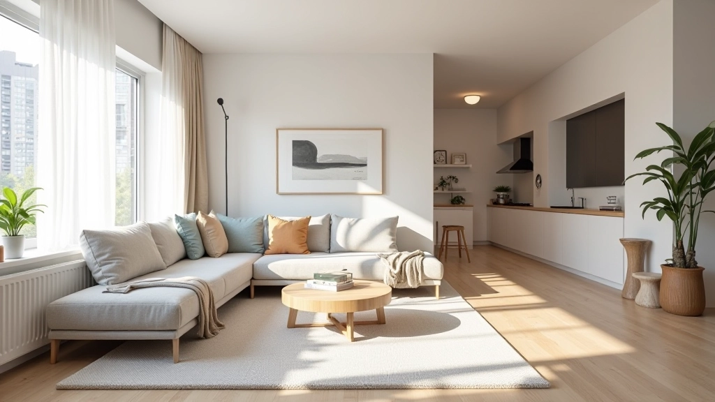 Open-plan apartment functional zones