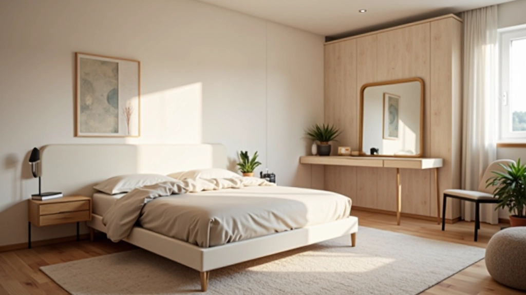 Small bedroom with strategic furniture placement showing how to maximize limited floor space efficiently